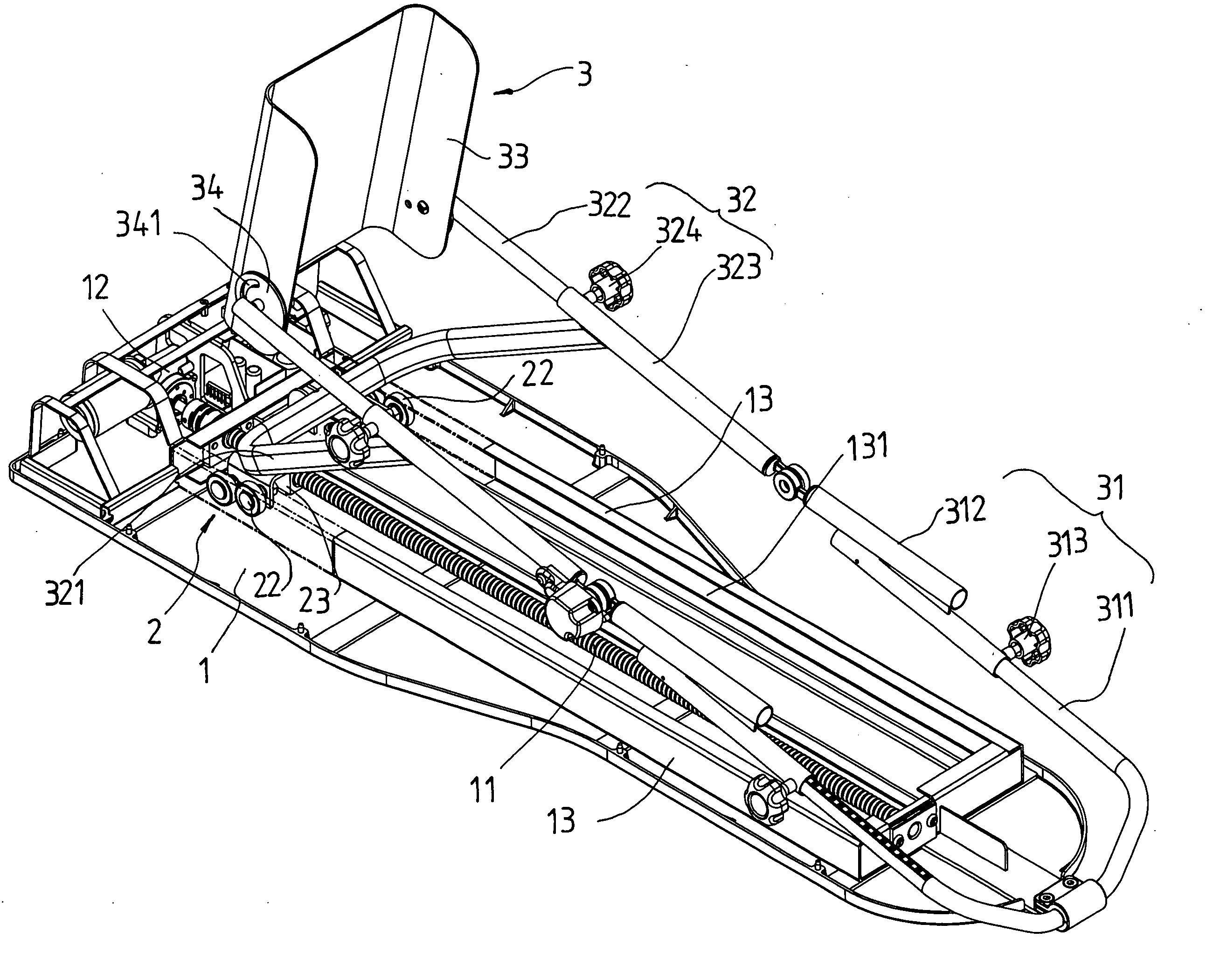 Physiotherapeutic apparatus for restoring lower limb function