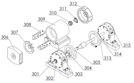 Generator rotor unbalance magnetic tension testing bench supported by sliding bearings