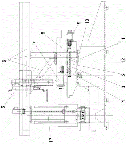 Double-column horizontal machining center with vertically moving worktable