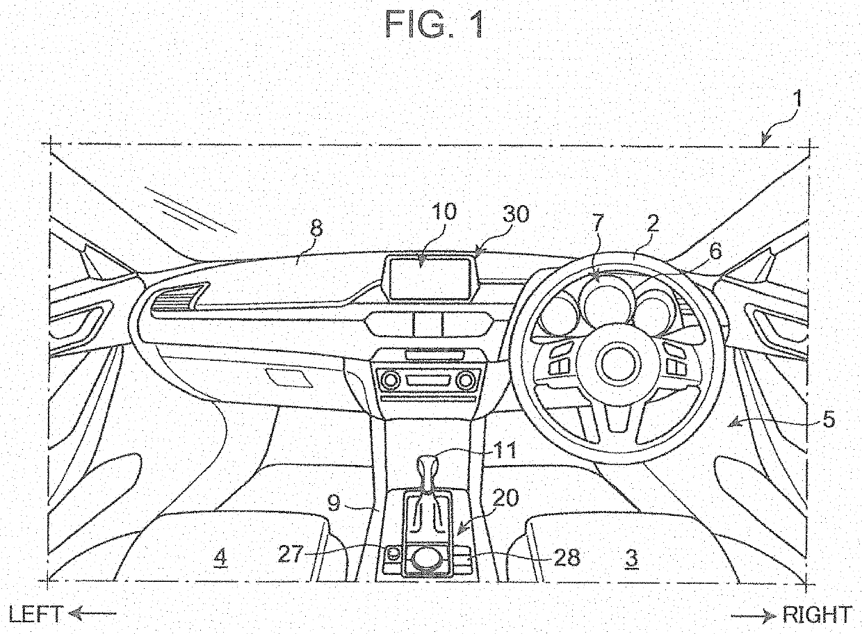 Vehicle display device