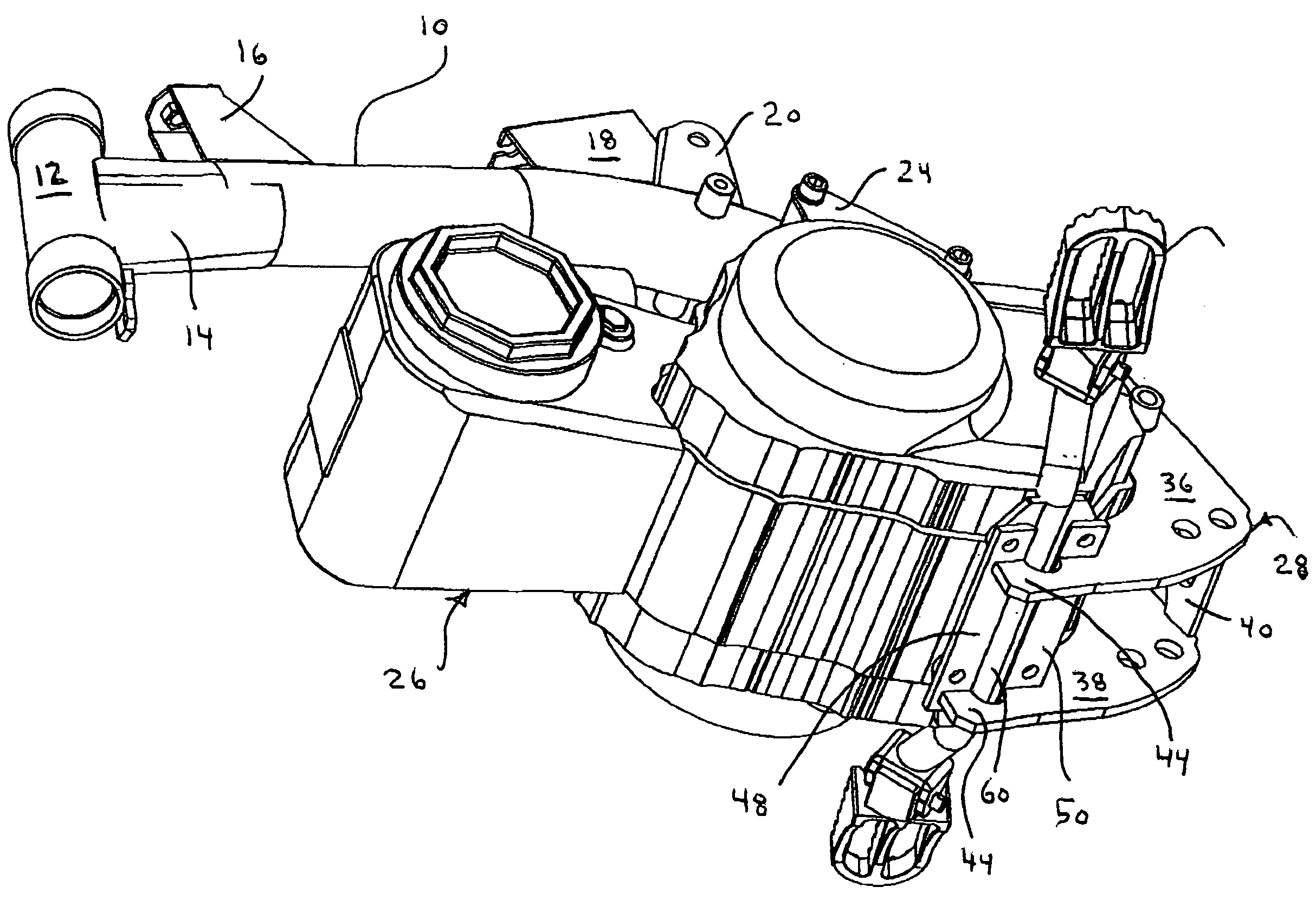 Motorcycle foot peg "cradle mount bracket"