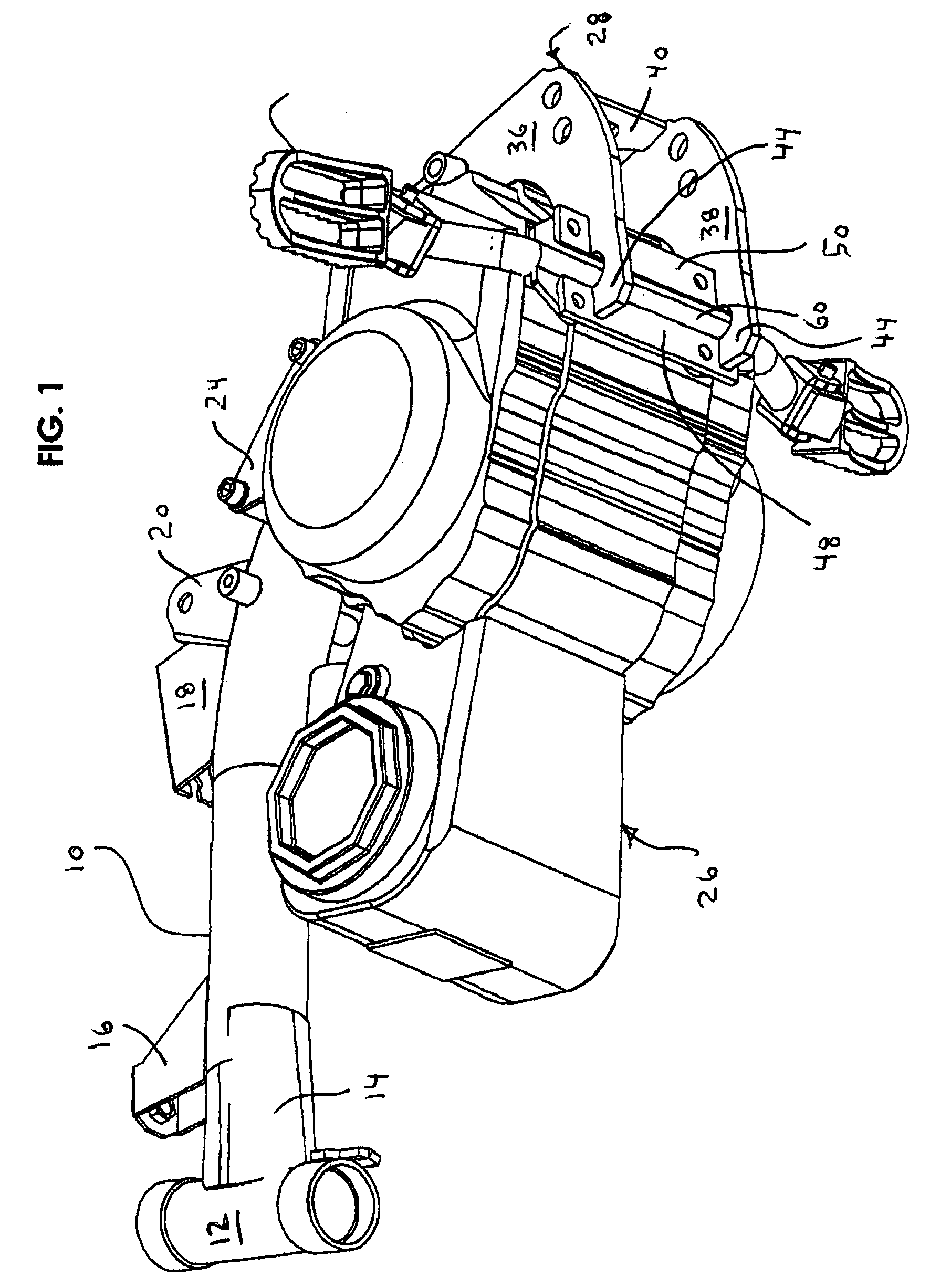 Motorcycle foot peg "cradle mount bracket"