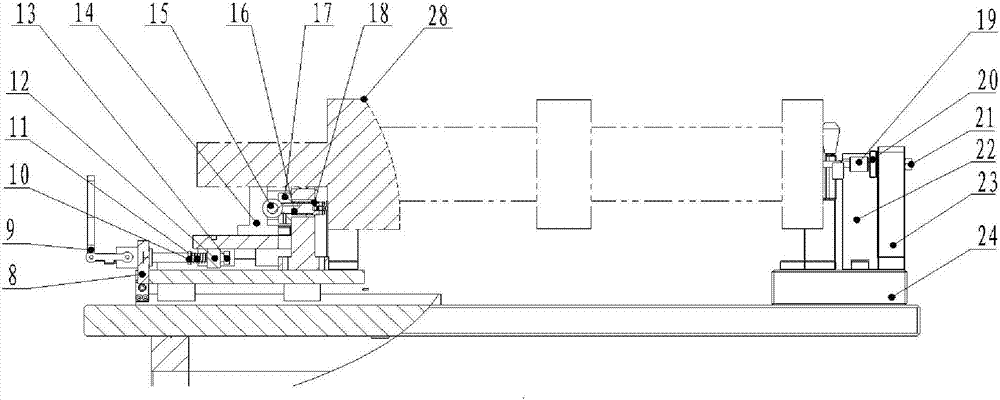Locating device used for stepped shaft runout detection and locating method thereof