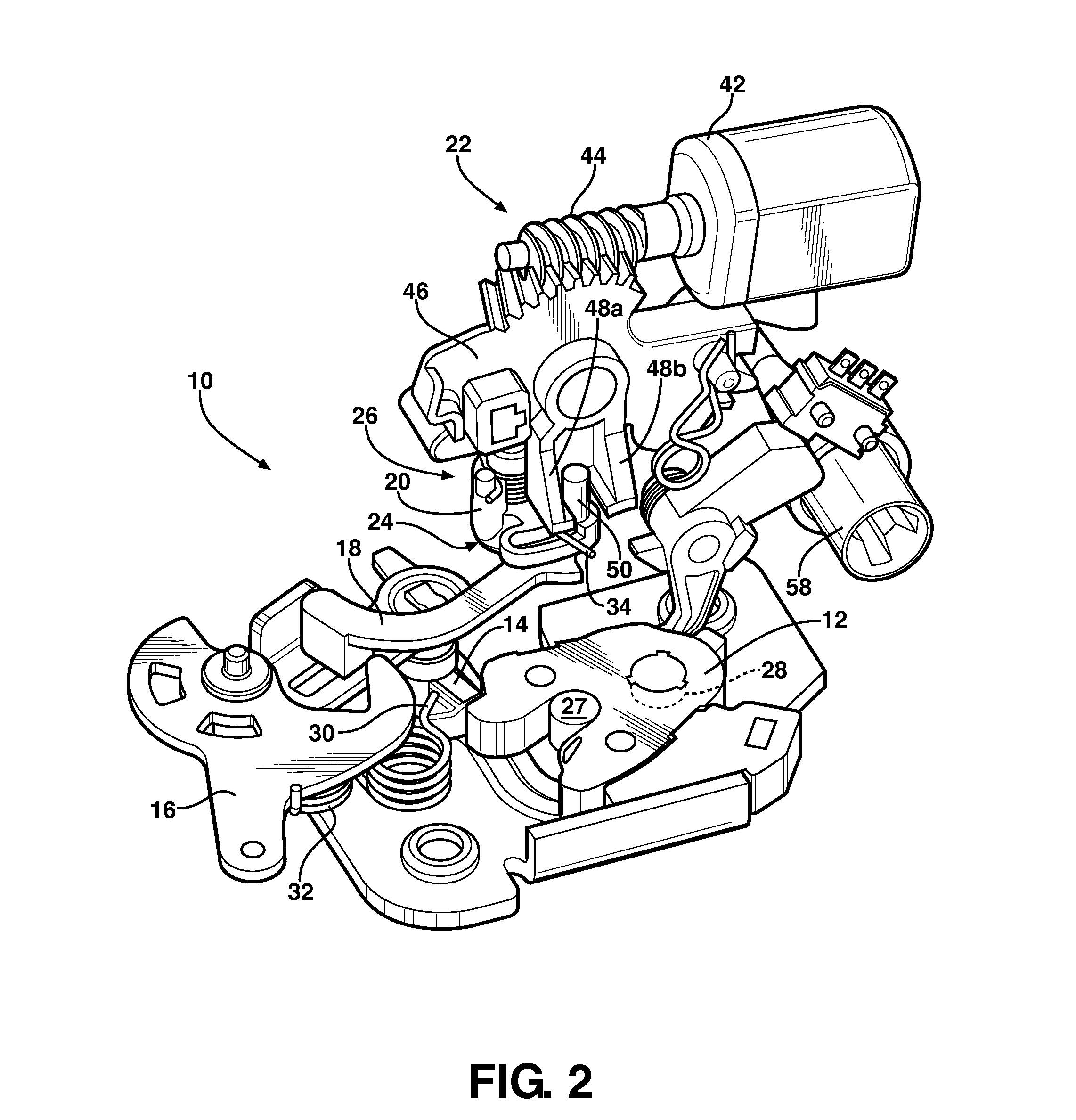 Door latch with emergency lock actuator and 'impatient passenger' feature