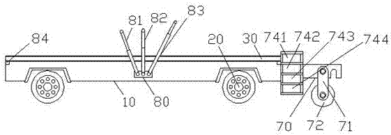 A special flatbed trailer for harvesting machinery