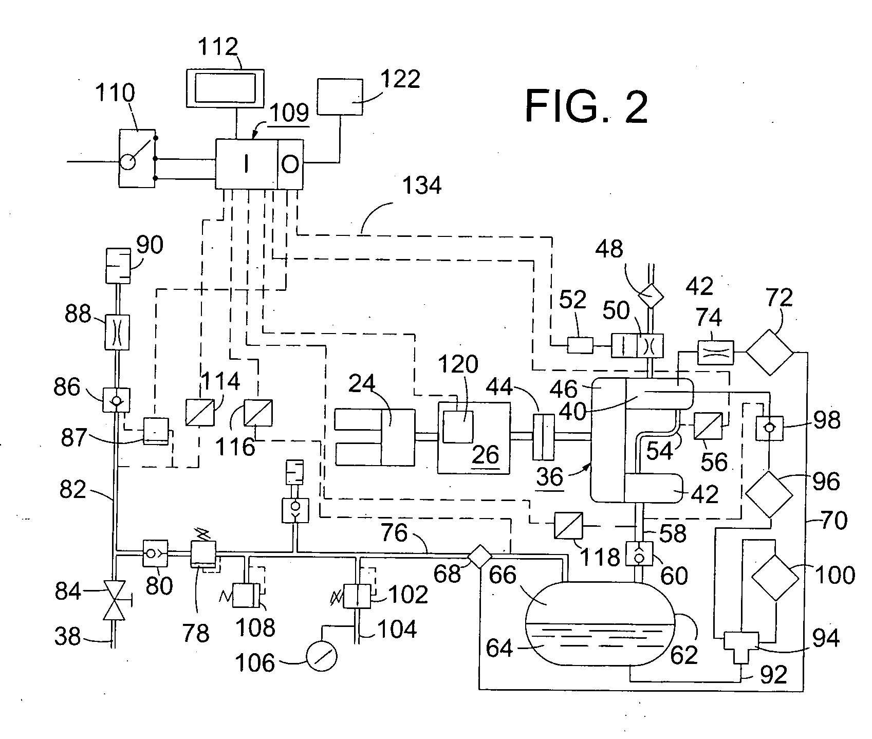 Earth drilling rig having electronically controlled air compressor