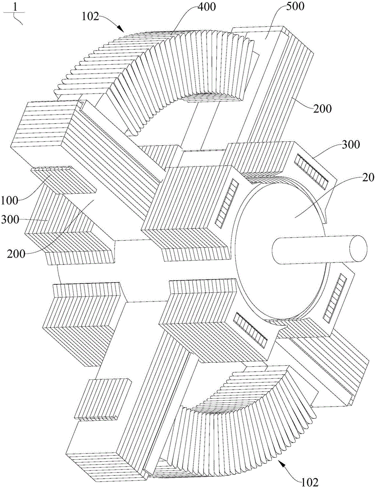 Stator core, stator and motor