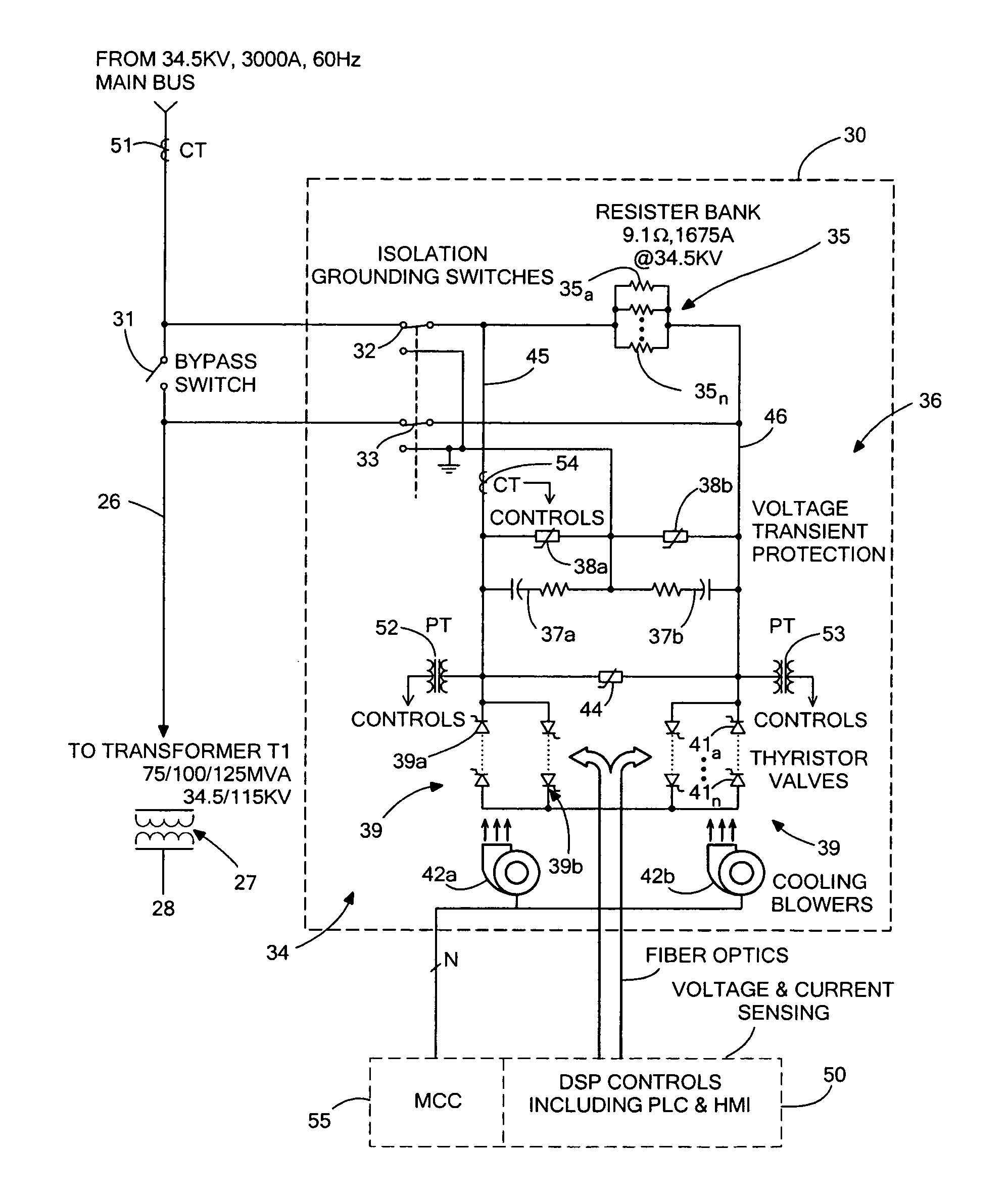 Device, system, and method for providing a low-voltage fault ride-through for a wind generator farm