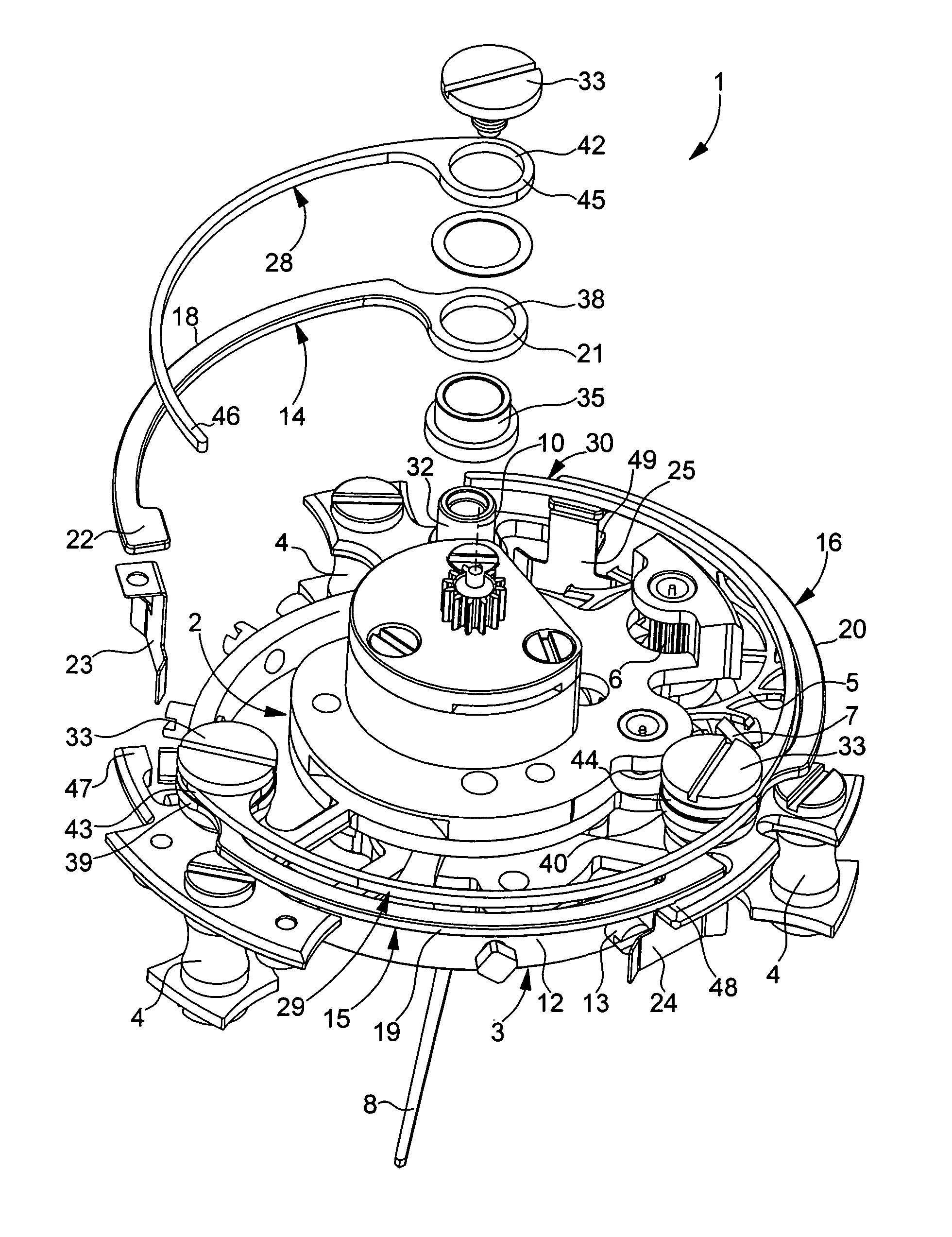 Device for stopping the balance during the time-setting of a tourbillon watch