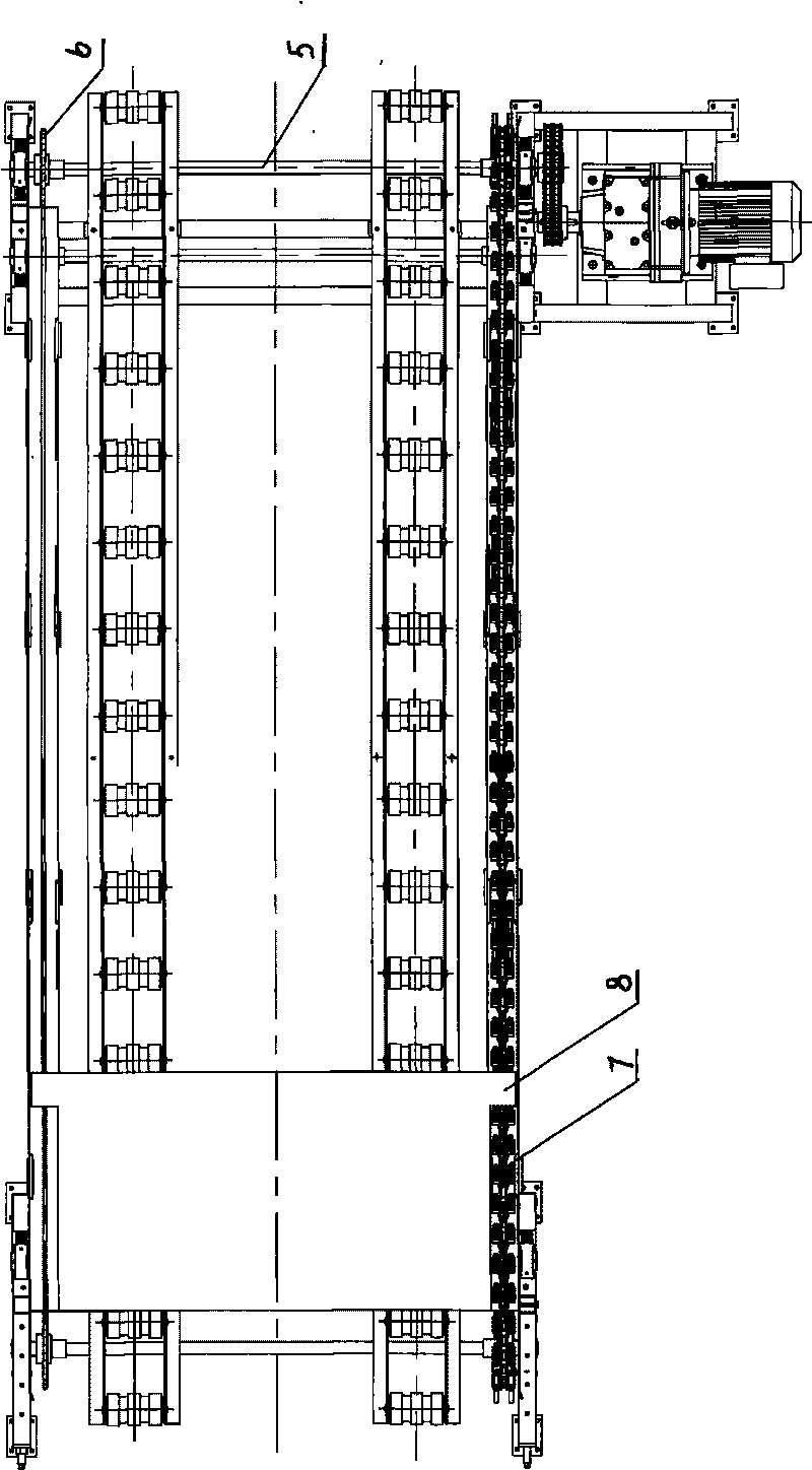 Movable chain-hook chain type conveyer