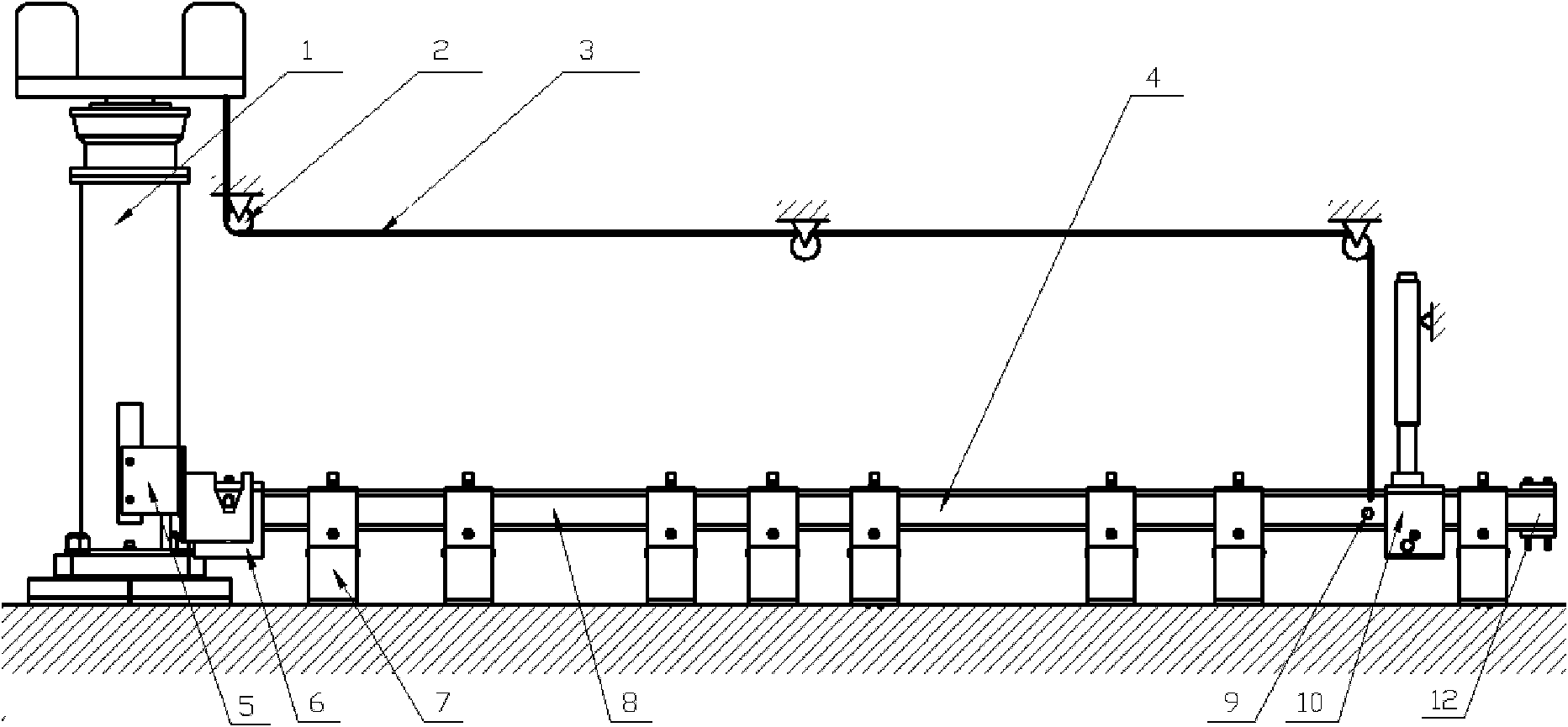 Multipoint sensor FWD (Falling Weight Deflectometer)