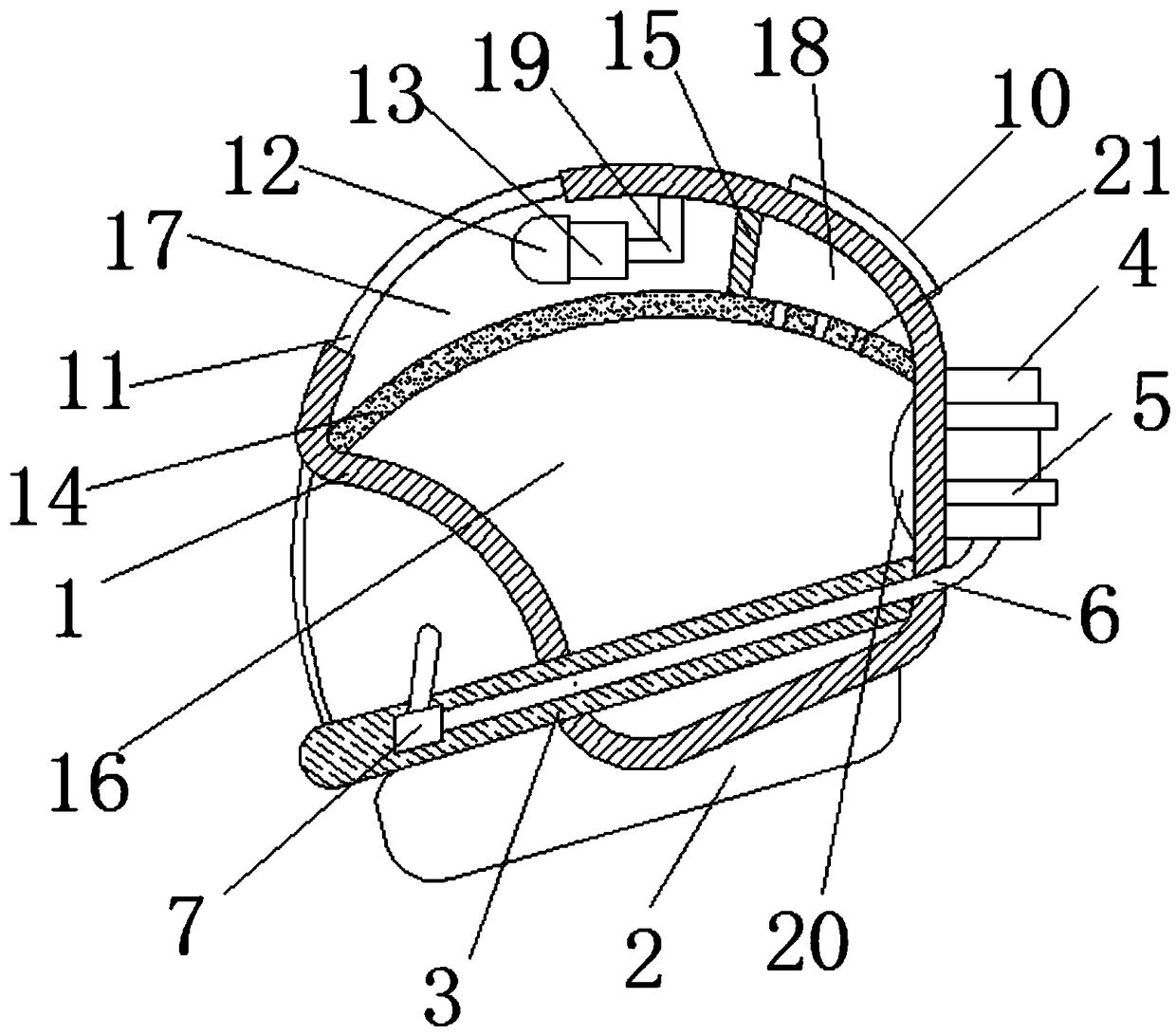 Helmet capable of achieving underwater illumination