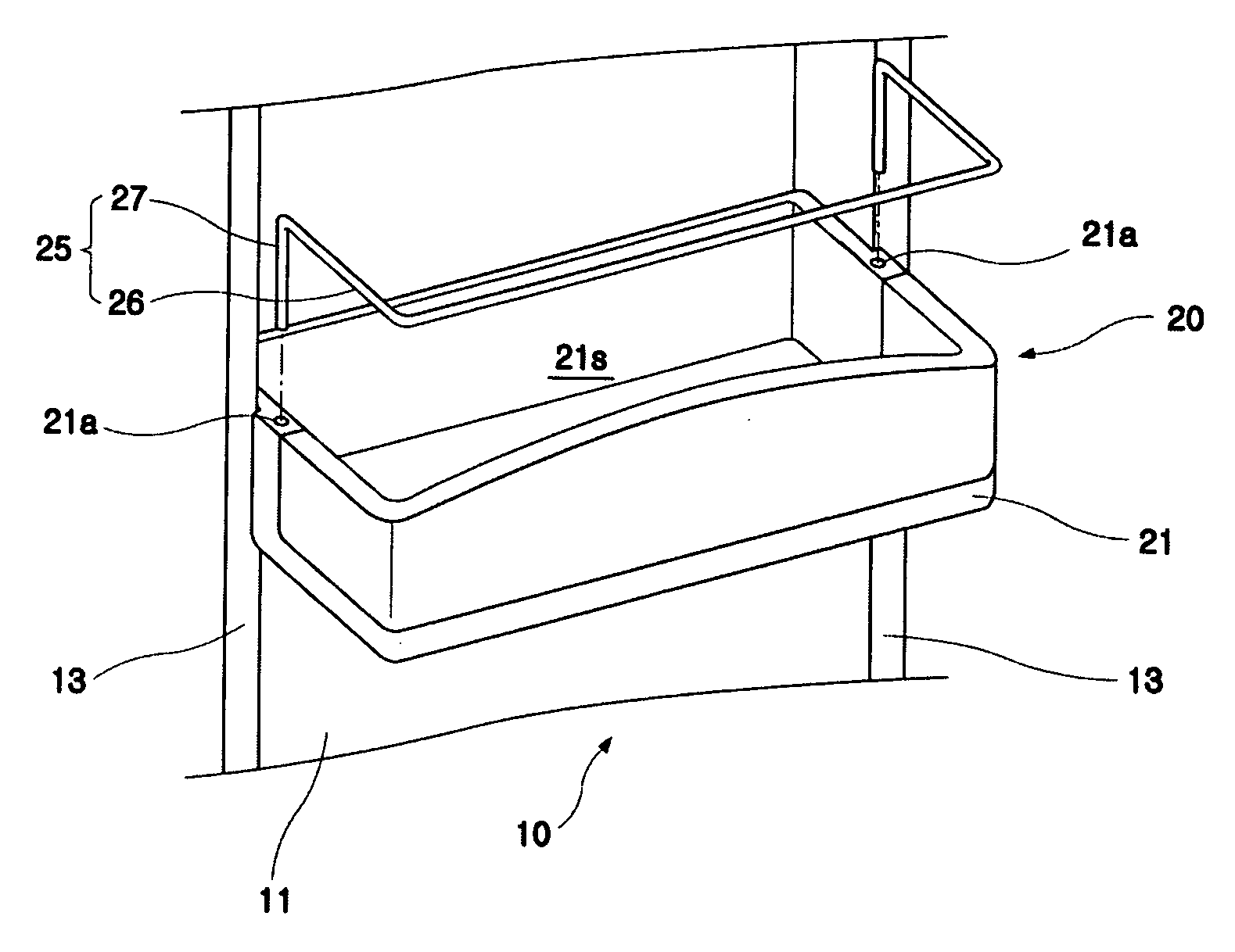 Door basket for refrigerator