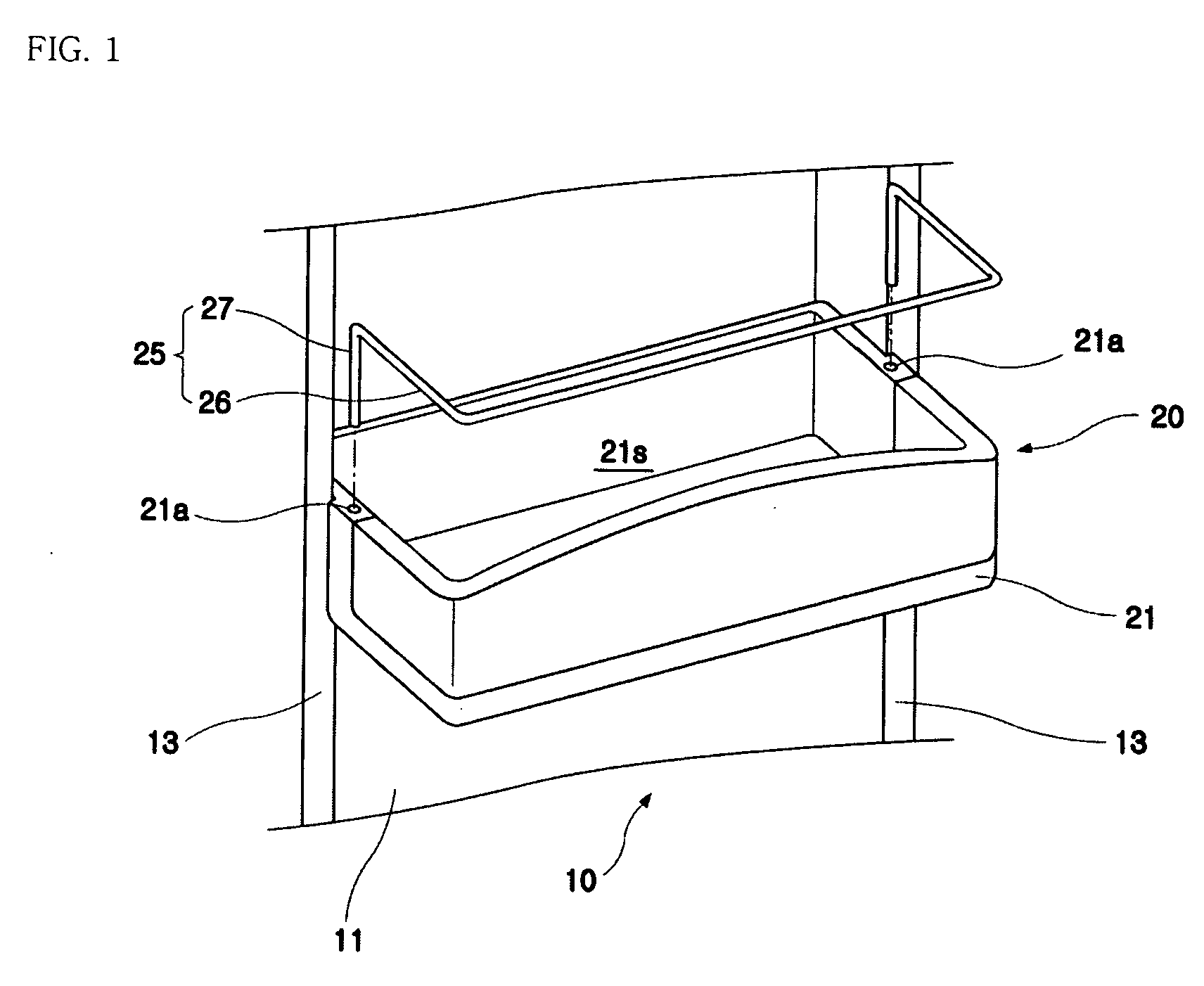 Door basket for refrigerator