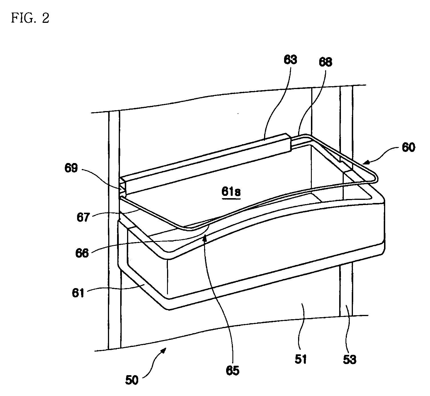 Door basket for refrigerator