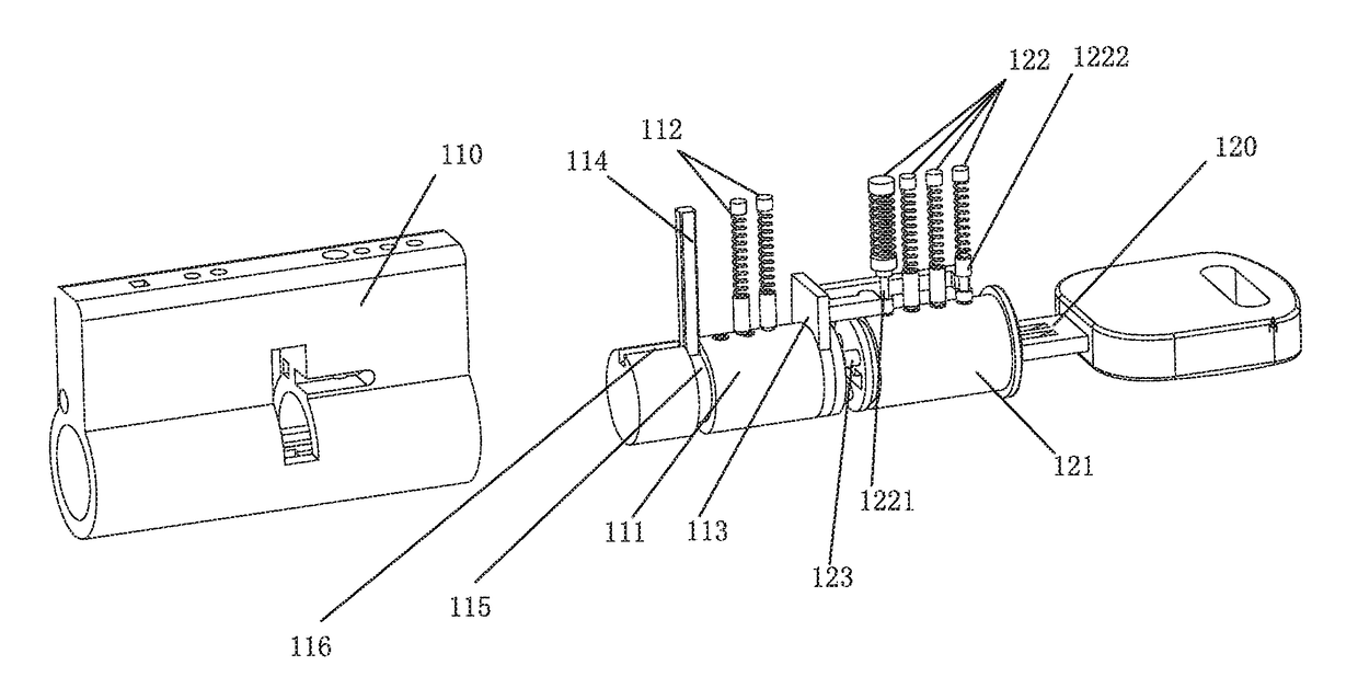 Method for mutually controlling and unlocking a dual plug in a lock and a lock with a dual plug