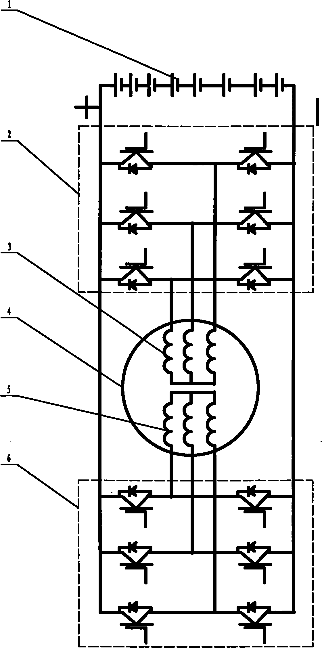 Dual-three-phase bisymmetric winding permanent-magnet brushless direct-current motor