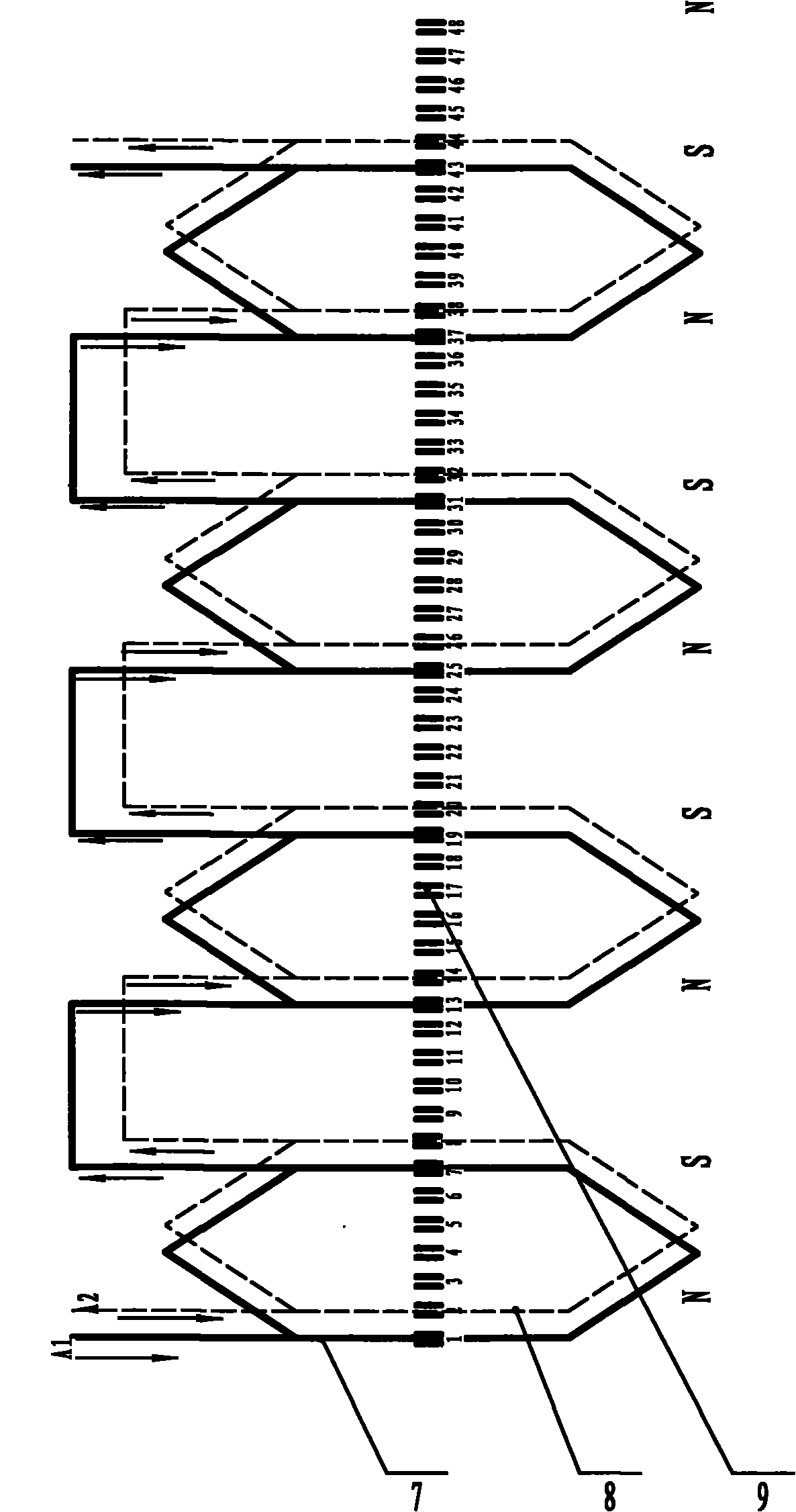 Dual-three-phase bisymmetric winding permanent-magnet brushless direct-current motor