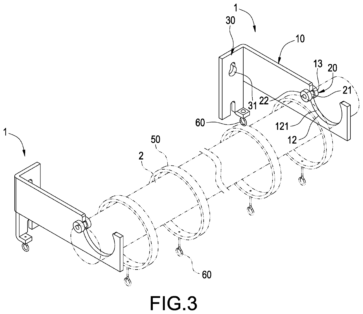 Positioning structure of curtain rod