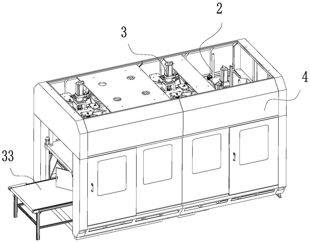 Double-layer up-and-down die pressing device and paper-plastic forming machine