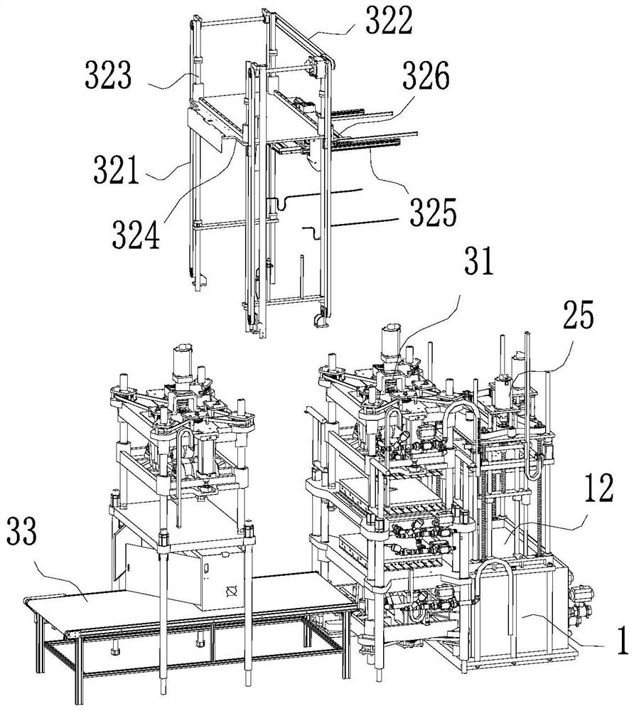 Double-layer up-and-down die pressing device and paper-plastic forming machine