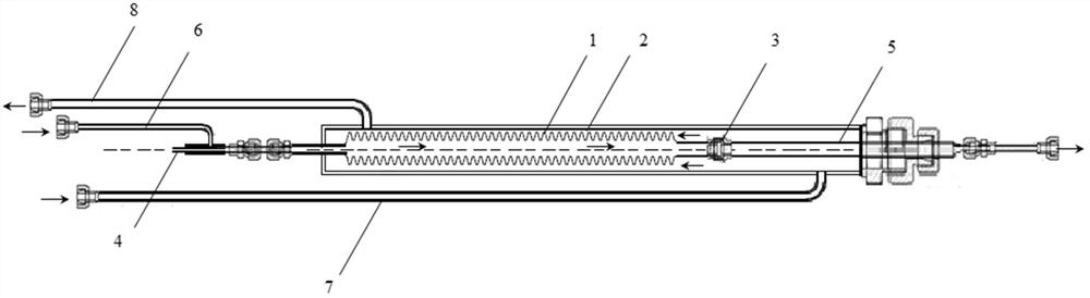 A corrugated membrane reactor device for hydrogen isotope exchange