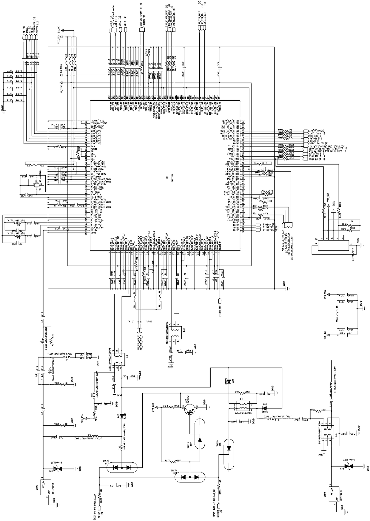 Radio pd and sad coexistence circuit, radio and method for playing radio