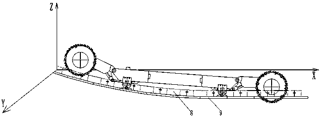 Real-time monitoring method for three-dimensional space operating posture position of scraper conveyer