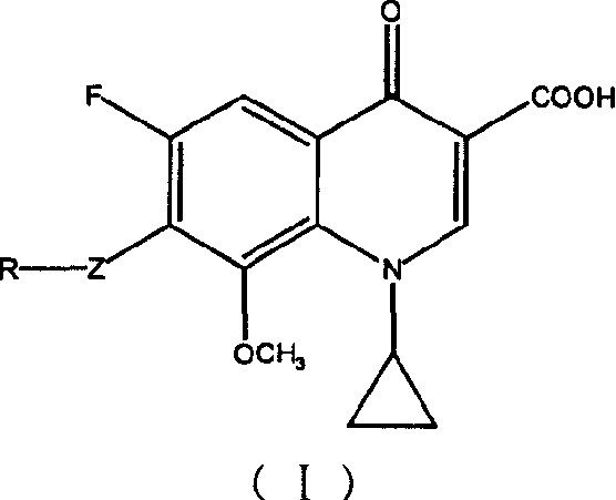 7-substituted-8-methoxy fluoroquinolone carboxylic derivatives, preparing process, preparation and use thereof