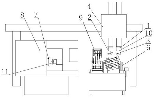 Feeding and discharging device for bearing outer ring machining