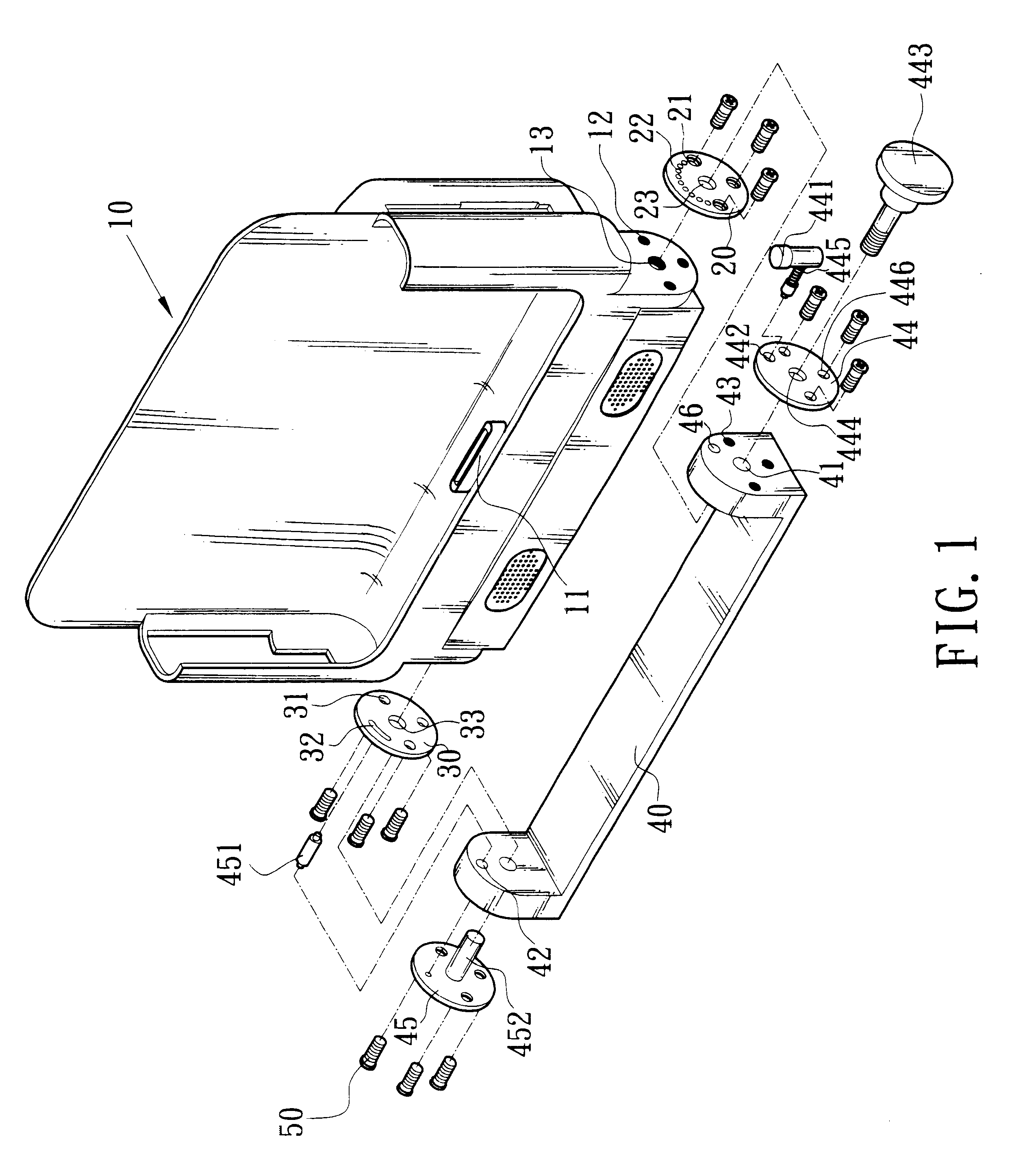 Adjustable inclined angle structure for computers