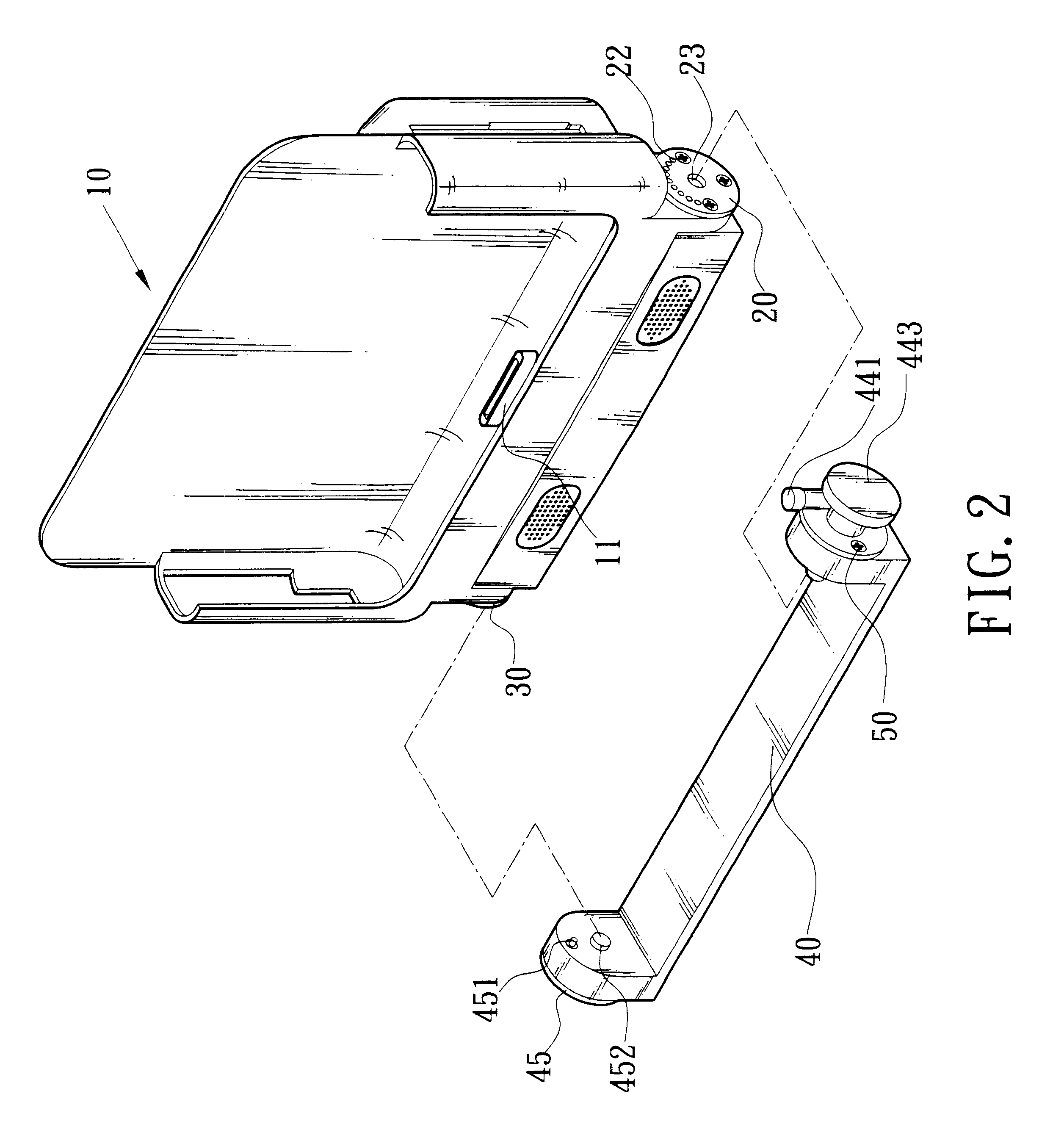 Adjustable inclined angle structure for computers