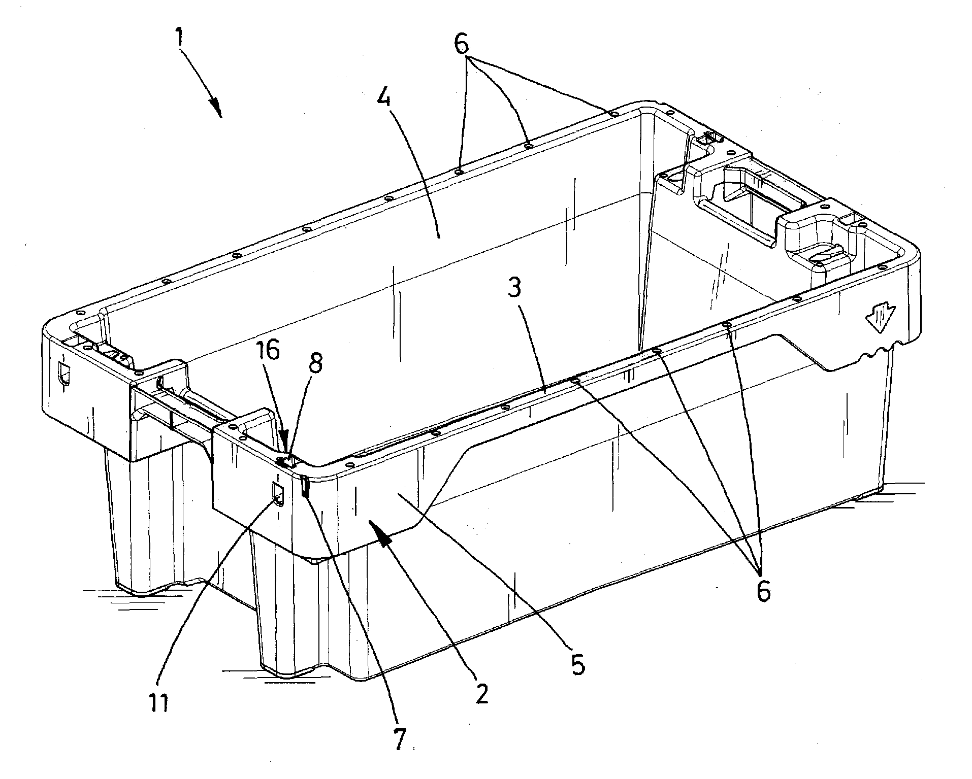 Transport container having an identification carrier