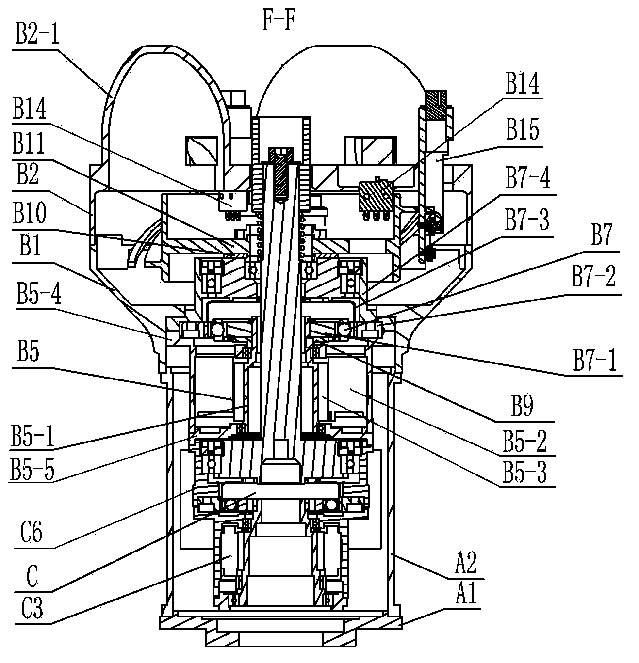 Tool replacing device for tail end of space robot