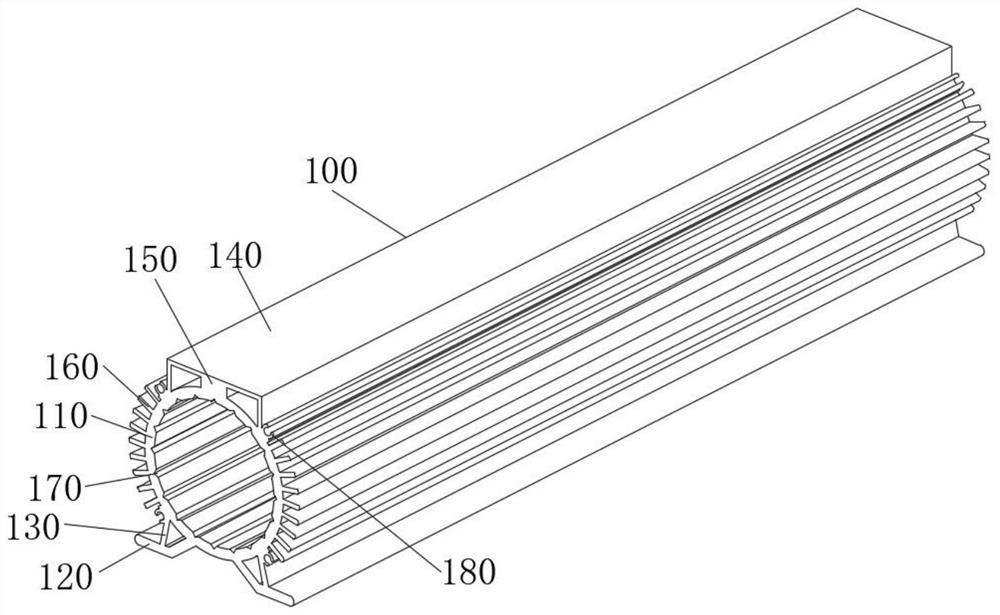 A motor housing based on one-time forming technology of aluminum profiles