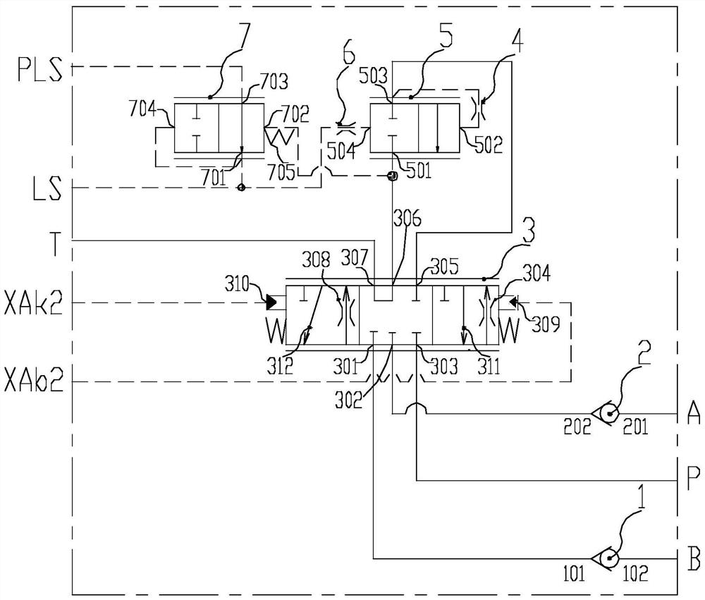 Working couplet, multi-way valve and excavator