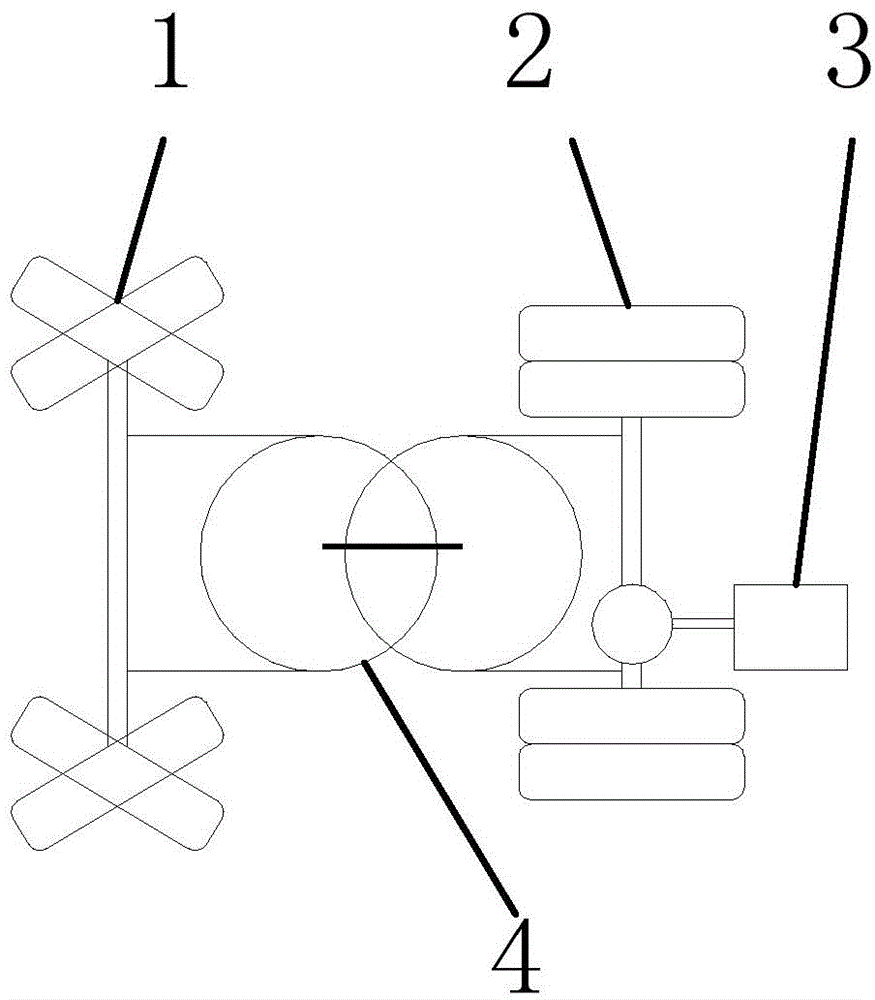 Rubber wheel hinging type bogie for guiding trolleybus and guiding trolleybus