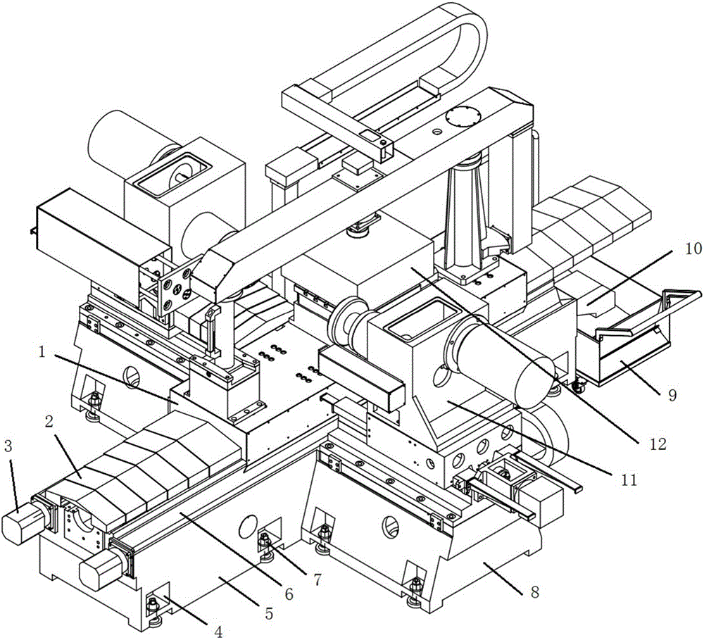 Supporting structure for double-head milling machine