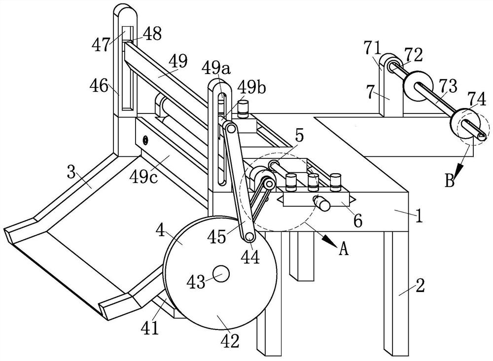 A cutting machine for gauze production and processing with guiding function