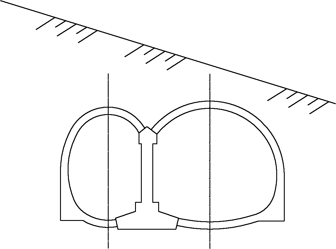 Construction method of large-span asymmetrical double-arch railway tunnel under terrain bias pressure condition