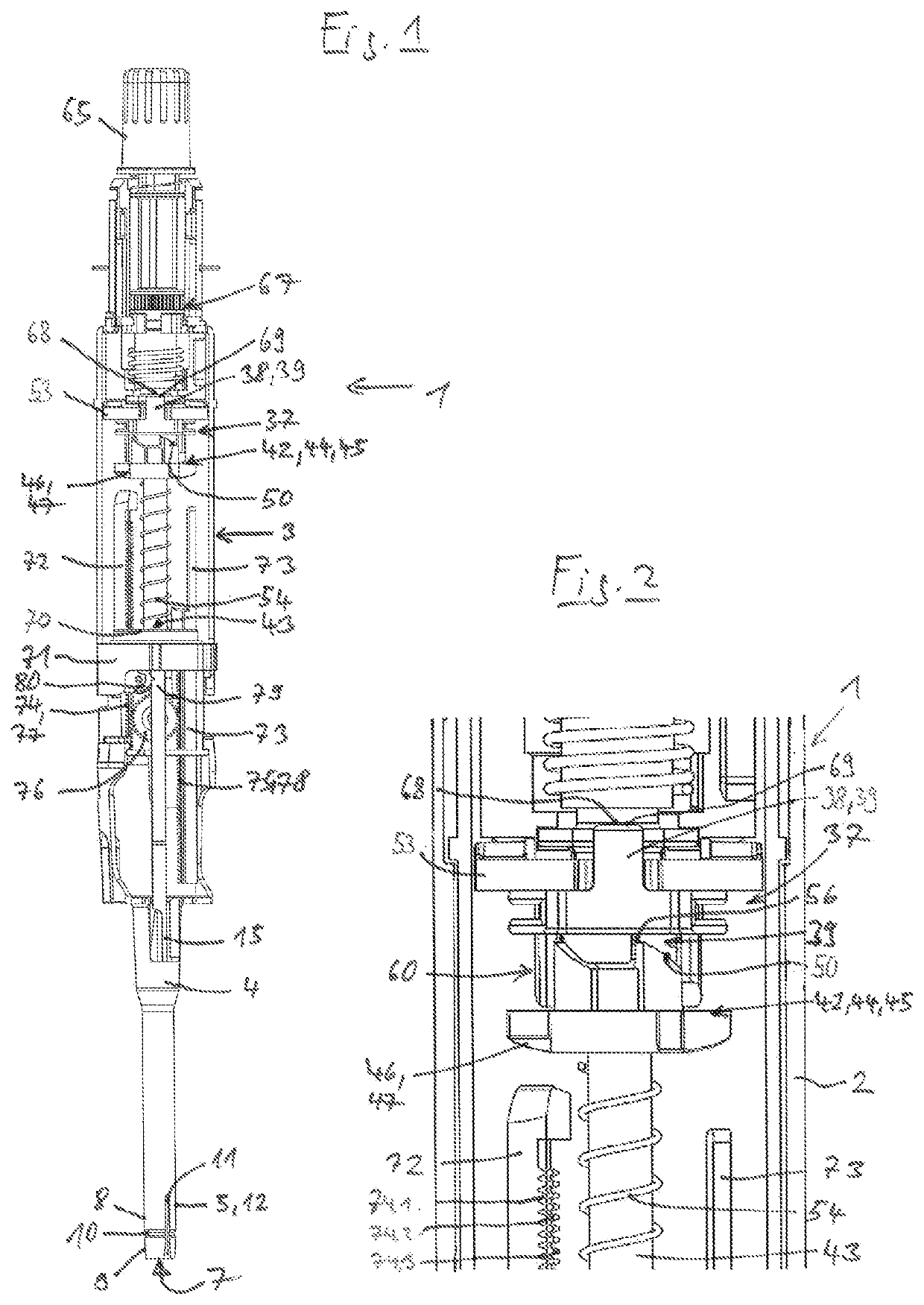 Pipette for use with a pipette tip or syringe having a piston and a cylinder