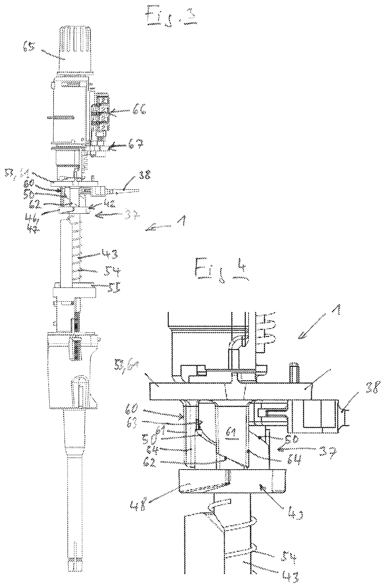 Pipette for use with a pipette tip or syringe having a piston and a cylinder