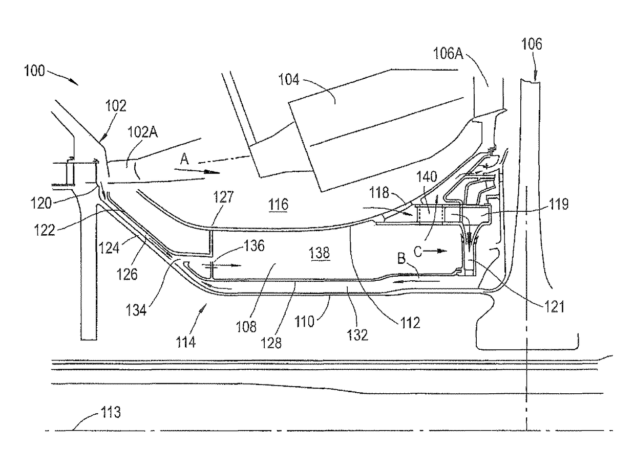 Axial flow machine cooling system