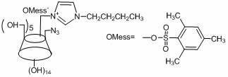 Double-substituted 6-alkyl imidazolium-6-ammonium-beta-cyclodextrin with double positive electricity centers and preparation method thereof