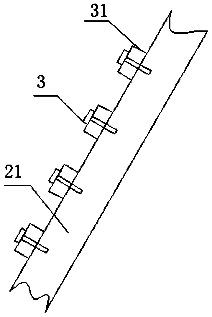 Roof beam building structure and construction method