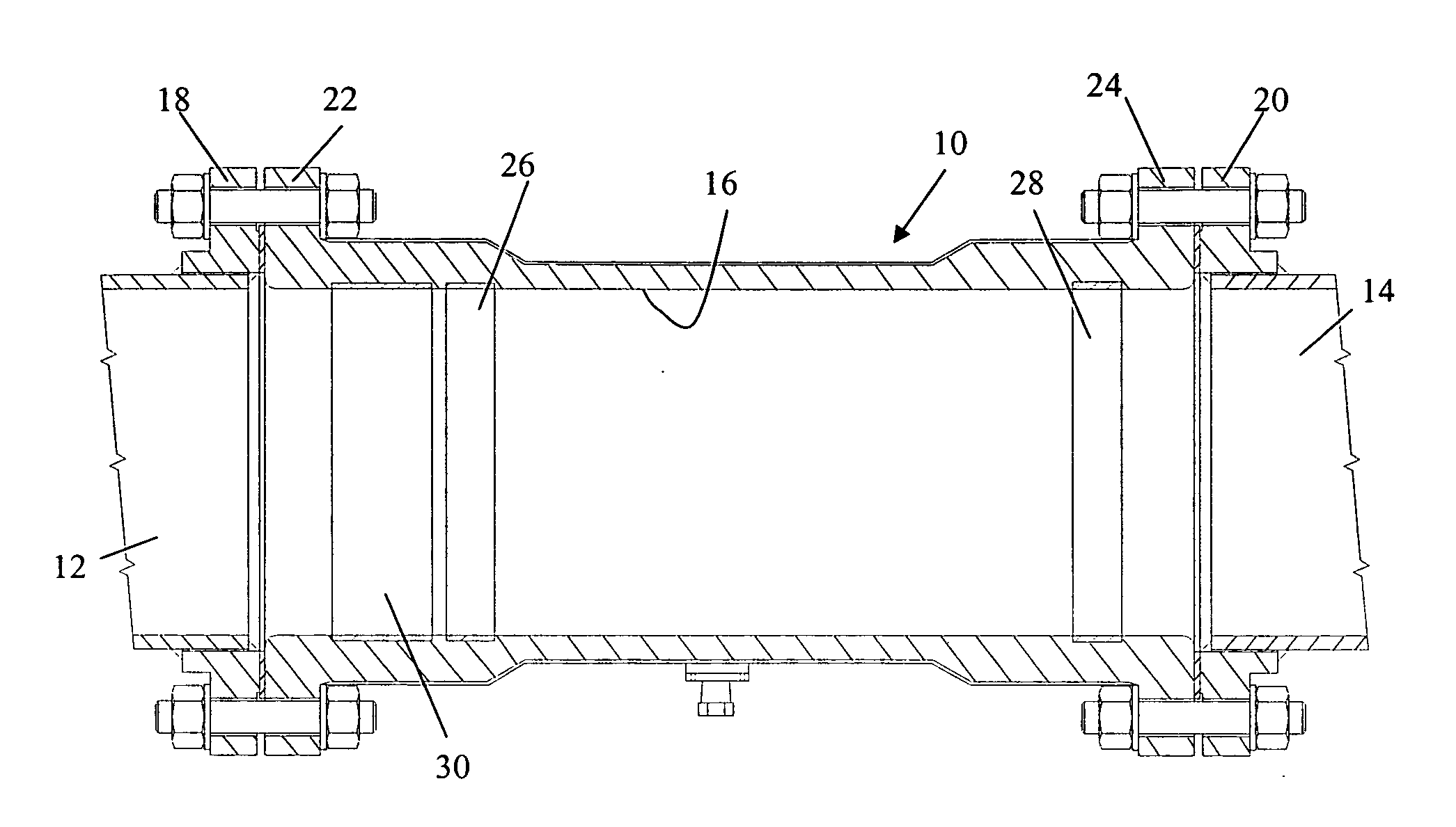 Control for galvanic corrosion inhibiting coupling