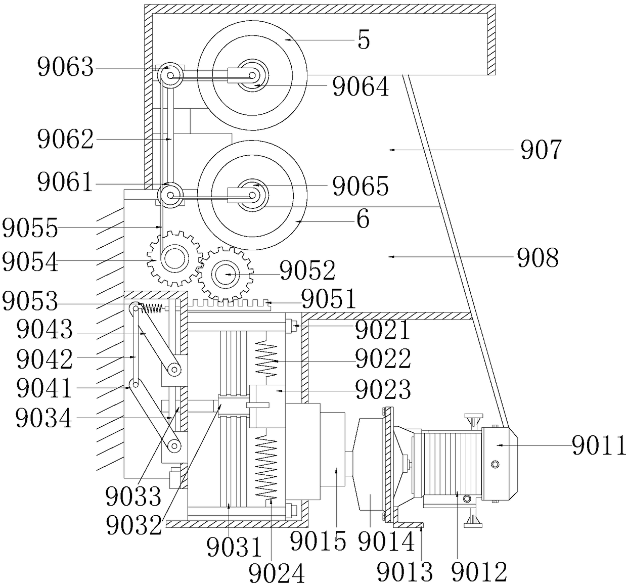 Wood mechanical processing device with high visuality