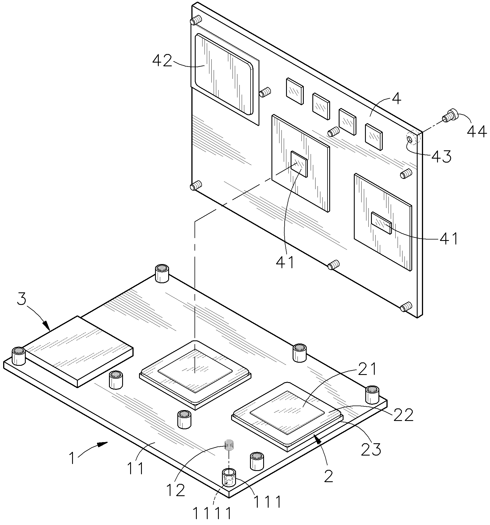 Stacked heat-transfer interface structure