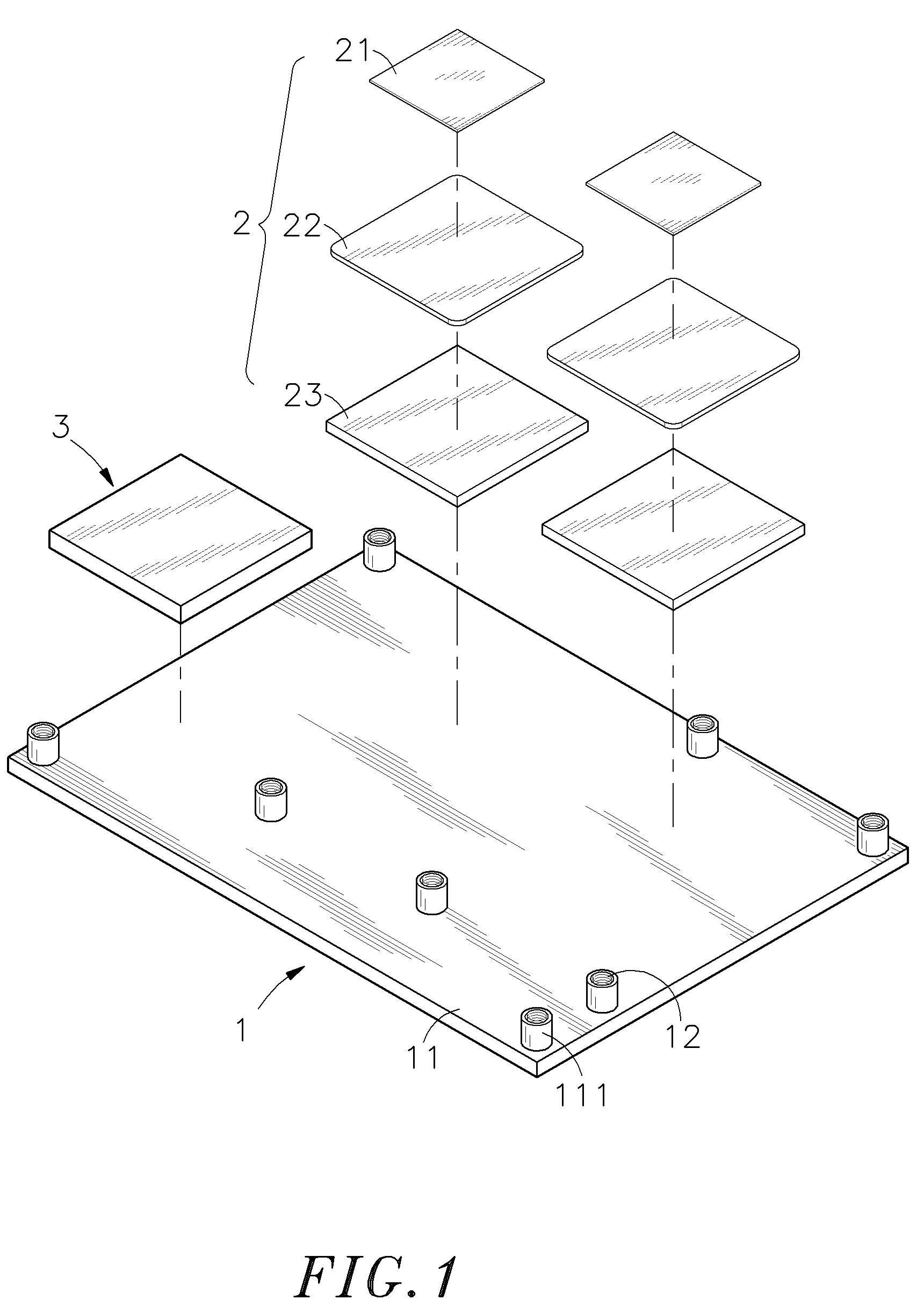 Stacked heat-transfer interface structure