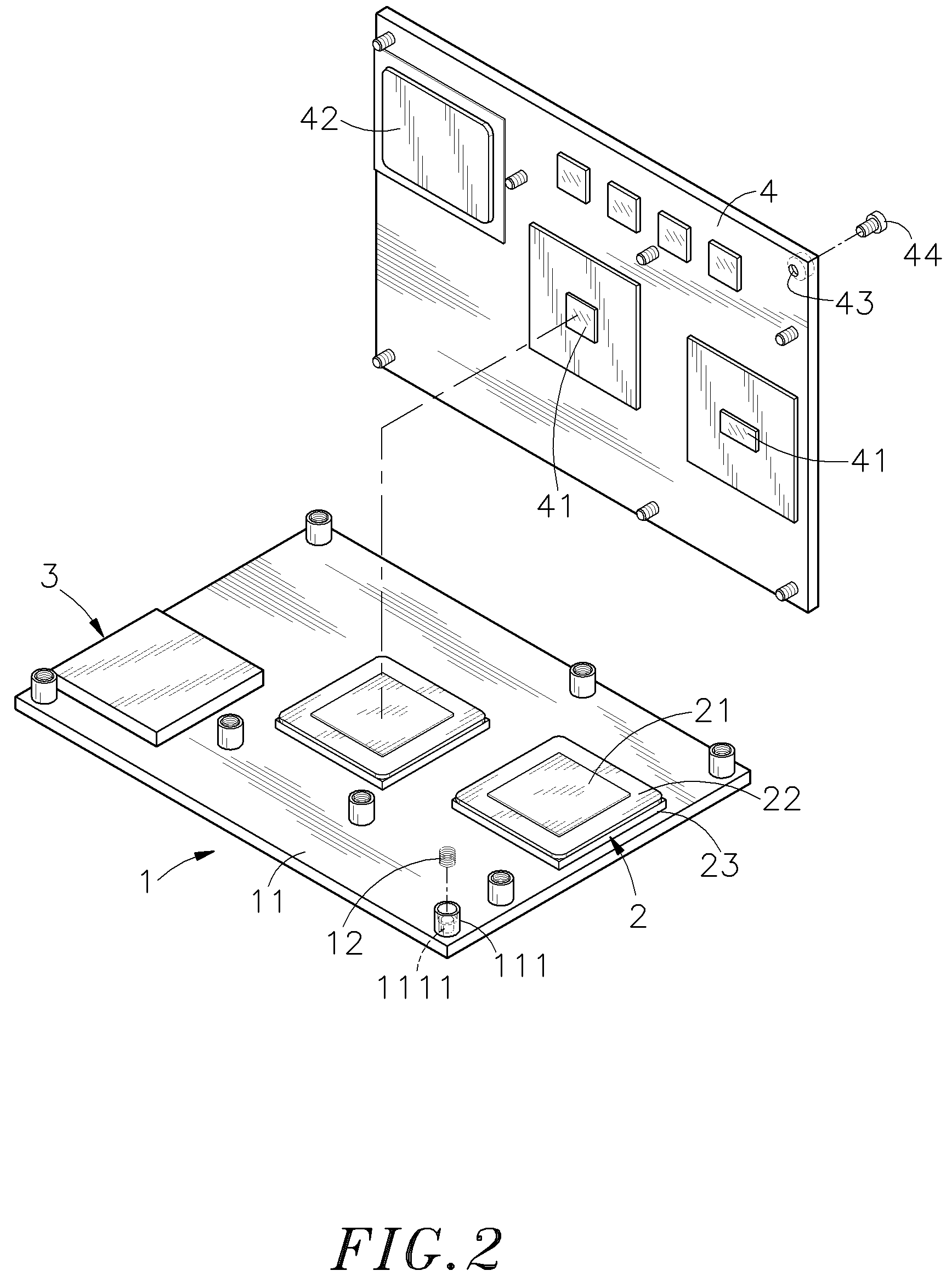 Stacked heat-transfer interface structure